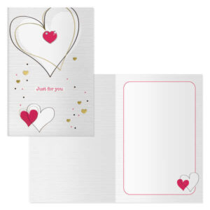 dohe pack de 6 tarjetas de felicitacion de san valentin 11.5x17cm impresion a todo color estampaciones con pelicula de color estampacion en seco papel offset blanco de 300gr incluye sobre de color