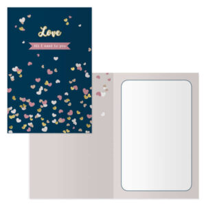 dohe pack de 6 tarjetas de felicitacion de san valentin 11.5x17cm impresion a todo color estampaciones con pelicula de color estampacion en seco papel offset blanco de 300gr incluye sobre de color