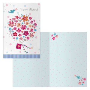 dohe pack de 6 tarjetas de felicitacion dia de la madre 11.5x17cm impresas a todo color estampaciones con pelicula de color estampacion en seco papel offset blanco de 300gr incluye sobre de color