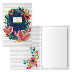 dohe pack de 6 tarjetas de felicitacion dia de la madre 11.5x17cm impresas a todo color estampaciones con pelicula de color estampacion en seco papel offset blanco de 300gr incluye sobre de color