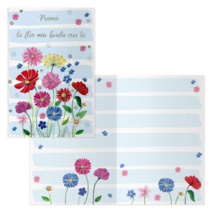 dohe pack de 6 tarjetas de felicitacion dia de la madre 11.5x17cm impresas a todo color estampaciones con pelicula de color estampacion en seco papel offset blanco de 300gr incluye sobre de color
