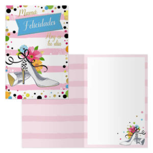 dohe pack de 6 tarjetas de felicitacion dia de la madre 11.5x17cm impresas a todo color estampaciones con pelicula de color estampacion en seco papel offset blanco de 300gr incluye sobre de color