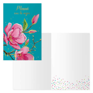 dohe pack de 6 tarjetas de felicitacion dia de la madre 11.5x17cm impresas a todo color estampaciones con pelicula de color estampacion en seco papel offset blanco de 300gr incluye sobre de color