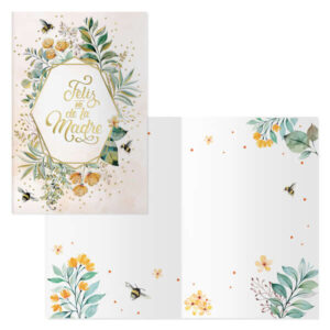 dohe pack de 6 tarjetas de felicitacion dia de la madre 11.5x17cm impresion a todo color estampaciones con pelicula de color estampacion en seco papel offset blanco de 300gr incluye sobre de color