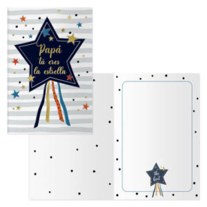 dohe pack de 6 tarjetas de felicitacion dia del padre 11.5x17cm impresion a todo color estampaciones con pelicula de color estampacion en seco papel offset blanco de 300gr incluye sobre de color
