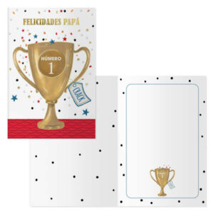 dohe pack de 6 tarjetas de felicitacion dia del padre 11.5x17cm impresion a todo color estampaciones con pelicula de color estampacion en seco papel offset blanco de 300gr incluye sobre de color