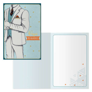 dohe pack de 6 tarjetas de felicitacion dia del padre 11.5x17cm impresion a todo color estampaciones con pelicula de color estampacion en seco papel offset blanco de 300gr incluye sobre de color