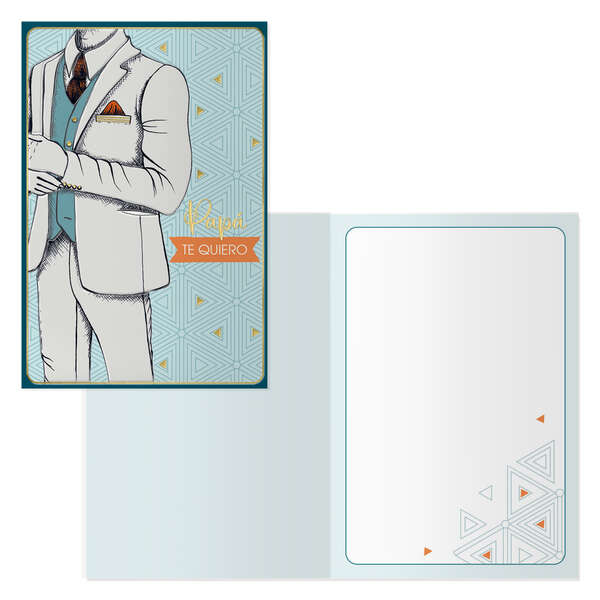 dohe pack de 6 tarjetas de felicitacion dia del padre 11.5x17cm impresion a todo color estampaciones con pelicula de color estampacion en seco papel offset blanco de 300gr incluye sobre de color