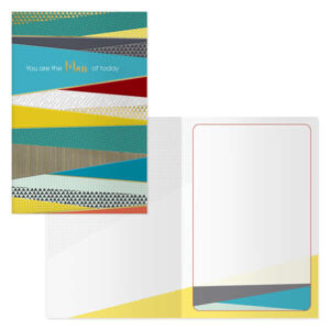 dohe pack de 6 tarjetas de felicitacion dia del padre 11.5x17cm impresion a todo color estampaciones con pelicula de color estampacion en seco papel offset blanco de 300gr incluye sobre de color