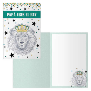 dohe pack de 6 tarjetas de felicitacion dia del padre 11.5x17cm impresion a todo color estampaciones con pelicula de color papel offset blanco de 300gr incluye sobre de color