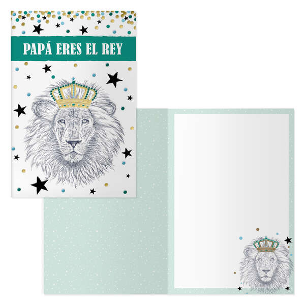 dohe pack de 6 tarjetas de felicitacion dia del padre 11.5x17cm impresion a todo color estampaciones con pelicula de color papel offset blanco de 300gr incluye sobre de color