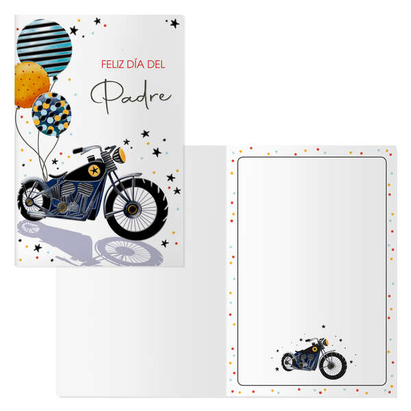 dohe pack de 6 tarjetas de felicitacion dia del padre 11.5x17cm impresion a todo color estampaciones con pelicula de color papel offset blanco de 300gr incluye sobre de color