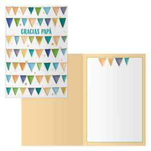 dohe pack de 6 tarjetas de felicitacion dia del padre 11.5x17cm impresion a todo color estampaciones con pelicula de color papel offset blanco de 300gr incluye sobre de color