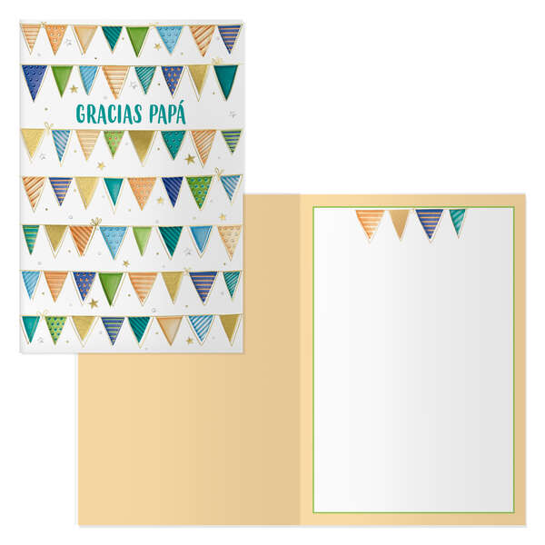 dohe pack de 6 tarjetas de felicitacion dia del padre 11.5x17cm impresion a todo color estampaciones con pelicula de color papel offset blanco de 300gr incluye sobre de color