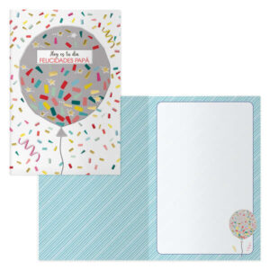 dohe pack de 6 tarjetas de felicitacion dia del padre 11.5x17cm impresion a todo color estampaciones con pelicula de color papel offset blanco de 300gr incluye sobre de color