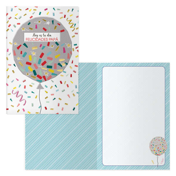 dohe pack de 6 tarjetas de felicitacion dia del padre 11.5x17cm impresion a todo color estampaciones con pelicula de color papel offset blanco de 300gr incluye sobre de color