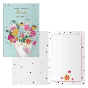 dohe ramo pack de 6 tarjetas de felicitacion para abuela 11.5x17cm impresion a todo color estampaciones con pelicula de color estampacion en seco papel offset blanco de 300gr incluye sobre de color