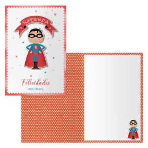 dohe superdad pack de 6 tarjetas de felicitacion para padres 11.5x17cm impresion a todo color estampaciones con pelicula de color estampacion en seco papel offset blanco de 300gr incluye sobre de color
