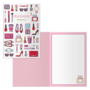 dohe beautiful pack de 6 tarjetas de felicitacion para padres 11.5x17cm impresion a todo color estampaciones con pelicula de color estampacion en seco papel offset blanco de 300gr incluye sobre de color