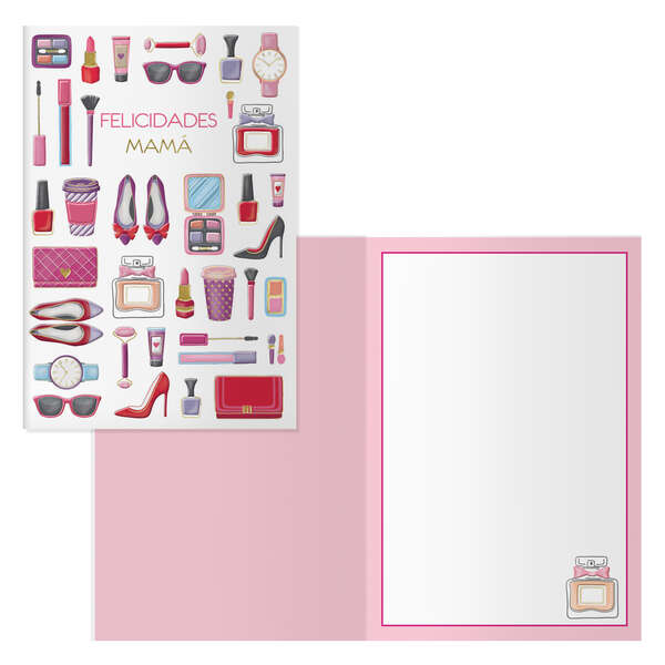 dohe beautiful pack de 6 tarjetas de felicitacion para padres 11.5x17cm impresion a todo color estampaciones con pelicula de color estampacion en seco papel offset blanco de 300gr incluye sobre de color