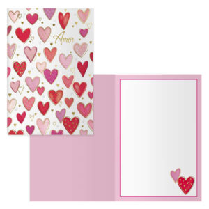 dohe love pack de 6 tarjetas de felicitacion para parejas 11.5x17cm impresas a todo color estampaciones con pelicula de color estampacion en seco papel offset blanco de 300gr incluye sobre de color