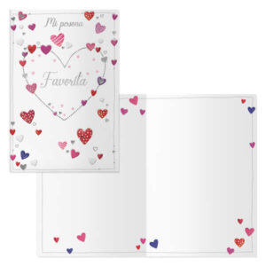 dohe delicia pack de 6 tarjetas de felicitacion san valentin 11.5x17cm impresion a todo color estampaciones con pelicula de color estampacion en seco papel offset blanco de 300gr incluye sobre de color