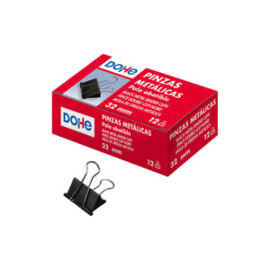 dohe 12 pinzas metalicas sujetapapeles de pala abatible 50mm acero de gran resistencia color negro