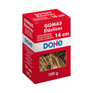 dohe goma de borrar resistente longitud 14cm fabricada en latex de gran elasticidad caja de 100gr