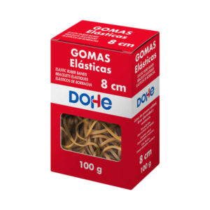 dohe gomas elasticas longitud 8cm fabricadas en latex de gran resistencia y elasticidad caja de 100gr