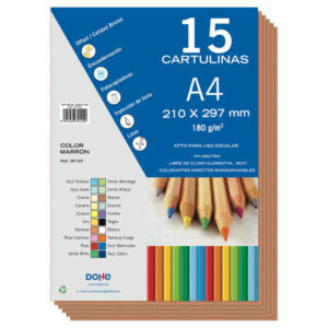 dohe paquete de 15 hojas de cartulinas a4 gramaje de 180g colores variados ideal para manualidades y proyectos escolares