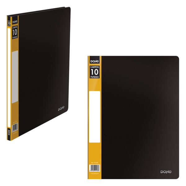 dohe carpeta con 10 fundas a4 tapa de polipropileno opaco bolsillo en lomo fundas transparentes soldadas