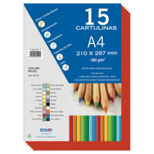 dohe cartulinas a4 15 hojas gramaje de 180g colores surtidos
