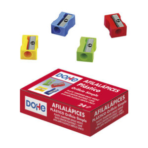 dohe caja de 24 afilalapices de plastico resistente forma rectangular cuchilla de acero colores surtidos