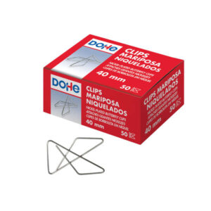 dohe 50 clips mariposa de alambre niquelado 10mm calidad premium