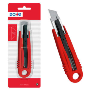 dohe cutter retractil de plastico guia metalica sistema de seguridad 150mm de longitud