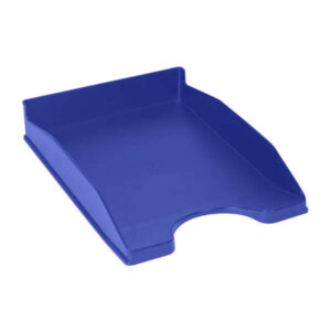 dohe +mab bandeja de sobremesa para documentos tamaño a4 medidas 255x60x335mm fabricada en poliestireno de alta calidad apilable material 100% reciclable color azul