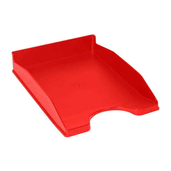 dohe +mab bandeja de sobremesa para documentos tamaño a4 medidas 255x60x335mm fabricada en poliestireno de alta calidad apilable material 100% reciclable color rojo