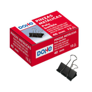 dohe 12 pinzas metalicas sujetapapeles de pala abatible 50mm acero de gran resistencia color negro