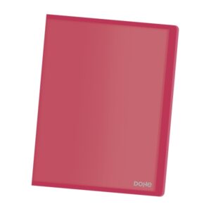 dohe carpeta con 20 fundas transparentes soldadas a4 80mic tapa flexible de polipropileno color rojo