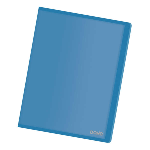dohe carpeta con 20 fundas transparentes soldadas a4 80mic tapa flexible de polipropileno color azul