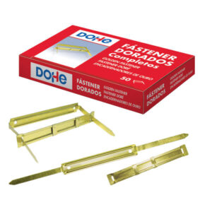 dohe caja de 50 fasteners metalicos dorados para encuadernaciones de 80mm lengüeta y pasador