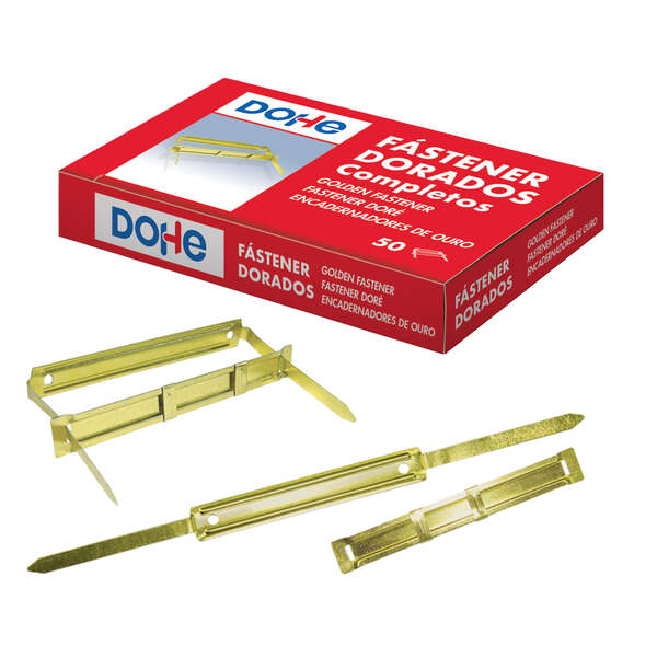 dohe caja de 50 fasteners metalicos dorados para encuadernaciones de 80mm lengüeta y pasador