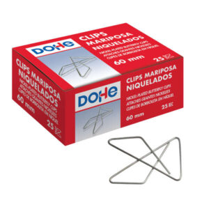 dohe 25 clips mariposa niquelados 20mm alambre metalico de primera calidad