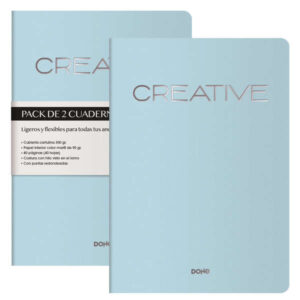 dohe creative cuaderno notebook a4 40 hojas lisas papel ahuesado 90 g/m2 tapa en cartulina 300g/m2 color azul