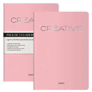 dohe creative cuaderno notebook a4 40 hojas lisas papel ahuesado 90 g/m2 tapa en cartulina 300g/m2 color rosa
