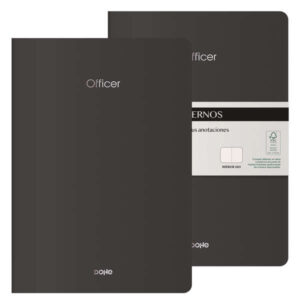 dohe officer cuaderno notebook a4 40 hojas lisas papel ahuesado 90 g/m2 tapa en cartulina 300g/m2 color negro