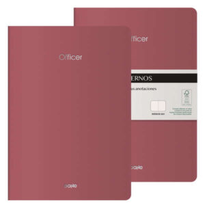 dohe officer cuaderno notebook a4 40 hojas lisas papel ahuesado 90 g/m2 tapa en cartulina 300g/m2 color burdeos