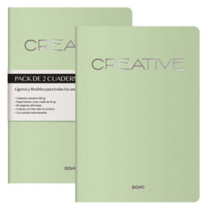 dohe creative cuaderno notebook a4 40 hojas lisas papel ahuesado 90 g/m2 tapa en cartulina 300g/m2 color verde