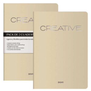 dohe creative cuaderno notebook a4 40 hojas lisas papel ahuesado 90 g/m2 tapa en cartulina 300g/m2 color beige