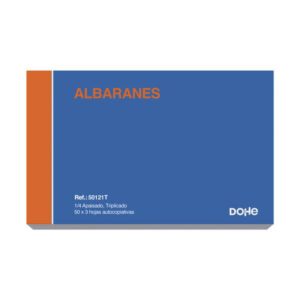 dohe talonario de albaranes cuarto apaisado triplicado 50 hojas x 3 preimpresos a 2 tintas en papel autocopiativo